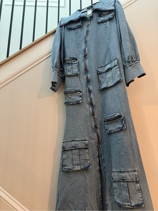 Pants - Denim Utility jumpsuit- Blue